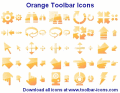 A set of orange icons for any toolbar