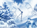 Screenshot of Snowfall Clock Screensaver 2.0