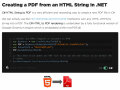 HTML to PDF C# VB .Net Tutorial & Software