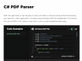 Screenshot of C# PDF Parser 2022.6.6115