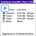 Screenshot of Synthesis SyncML Client STD for PalmOS 3.0.2.27