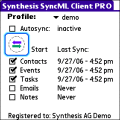 Screenshot of Synthesis SyncML Client PRO for PalmOS 3.0.2.27