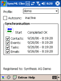 Screenshot of Synthesis SyncML Client PRO for Windows Mobil 3.0.2.24
