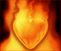 Feel romantic with Heart On Fire Screensaver!