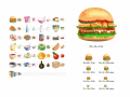 Food toolbar and menu icon collection