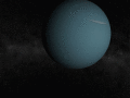 A space screensaver with a view at Uranus