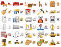 Warehousing topic in a set of cool icons!