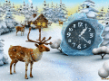 Screenshot of Deer Christmas Clock ScreenSaver 1.1