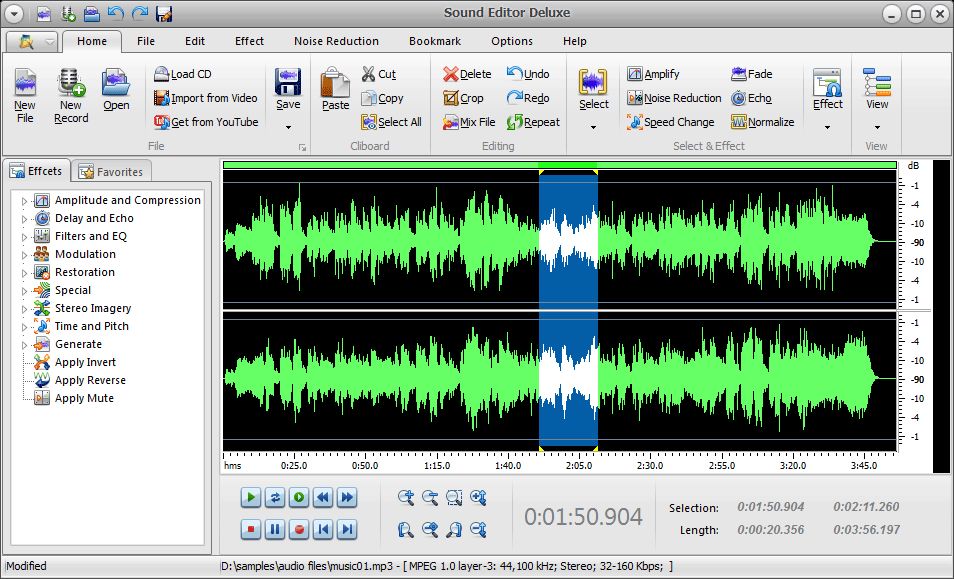 Online mp3 editing tool