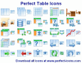 Attractive table icons for database software