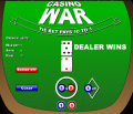 Card game War, adapted for casino game play.