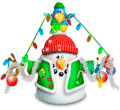 Display Snowman with garland on your desktop.