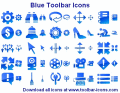 A set of blue icons for any toolbar