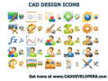 Design icons for graphic CAD software
