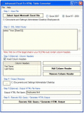 Screenshot of Advanced Excel To HTML Table Converter 1.7