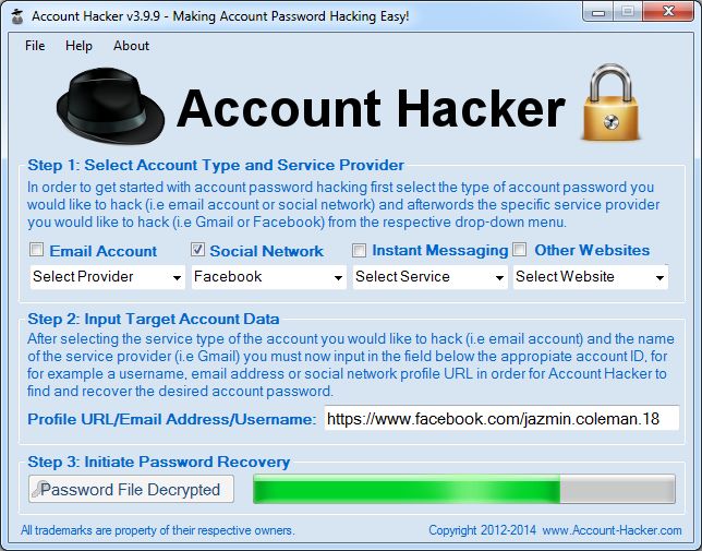 account hacker v3.9.9 activation key