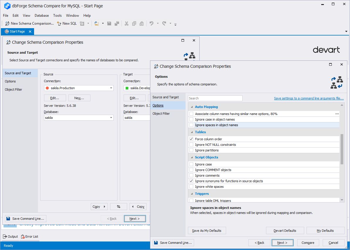 dbforge studio for mysql vs