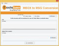 ToolsBaer MBOX to MSG Conversion