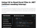 C# Read Excel File for .NET Core Apps