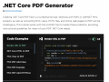 Screenshot of Net Core PDF Generator 2022.3.5084