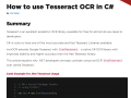 How to Use Tesseract OCR in C# .NET APPS