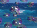 Amazing soap bubbles slide on top of desktop.