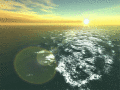 A peaceful flight over the ocean in true 3D