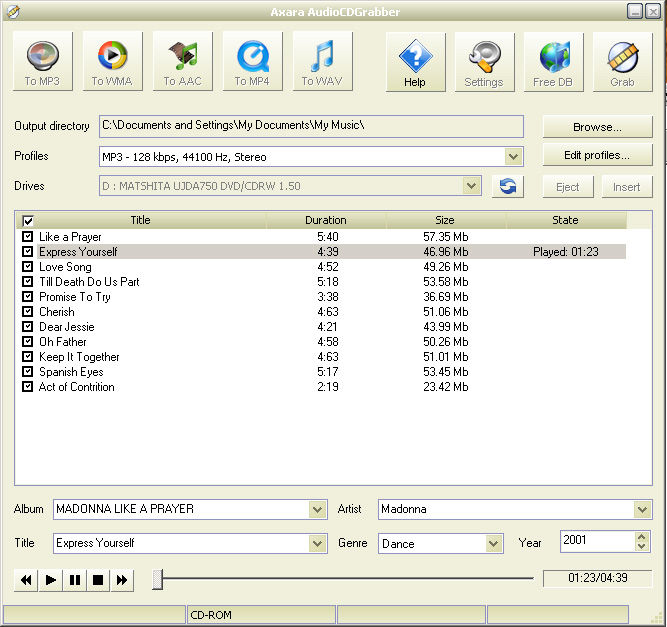 Audio CD Grabber 2.7.8 - Axara Media: AudioCD Grabber & AudioCD Ripper