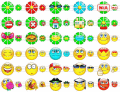 A fine set of bright and cheerful emoticons
