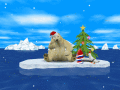 3D Arctic Bear celebrates winter holidays.