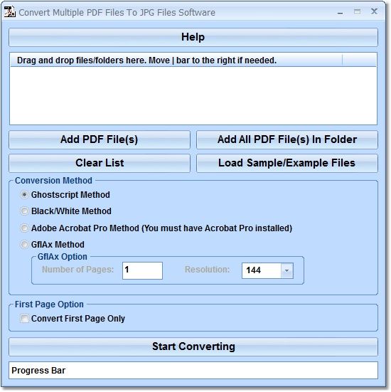 Convert PDF to JPG Software 7.0 - Create multiple JPG/JPEG files to PDF.