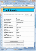 Screenshot of ConnectCode Asset Tracking Spreadsheet 1.0