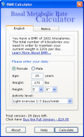 Screenshot of Basal Metabolic Rate Counter 1.1