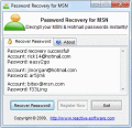 Screenshot of Password Recovery for MSN 1.08.01.10