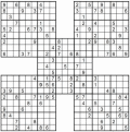 100 printable standard samurai sudoku puzzles