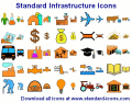 Collection of urban infrastructure icons