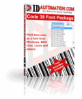 Professional Code 3 of 9 barcode fonts.