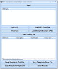 Screenshot of UPC Search and Lookup Multiple Codes Software 7.0