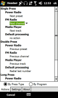 Player and FM radio control via wired headset