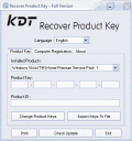 Screenshot of KDT Recover Product Key 1.1.2