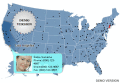 Interactive zoomable map of U.S. with cities