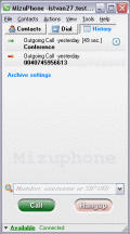 Screenshot of Mizu VoIP SoftPhone 3.2.6