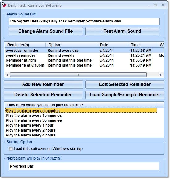 Daily Task Reminder Software 7 0 Create A List Of Tasks And Be Reminded 