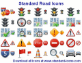 Road icons for navigation and GPS